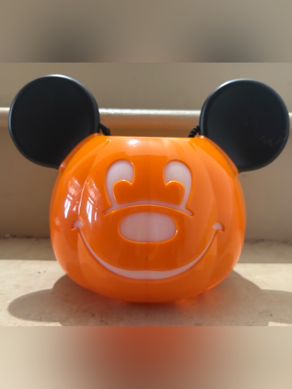 Light-up Orange Mickey-Ear Pumpkin Treat Bucket